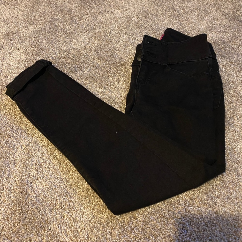 cuffed black jeans